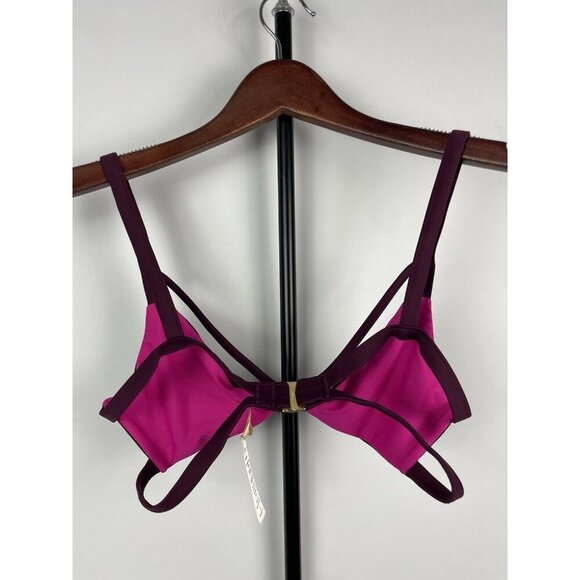Isla Aditi Purple Strappy Gold Hardware Triangle Bikini Top ONLY Size M - Picture 4 of 5